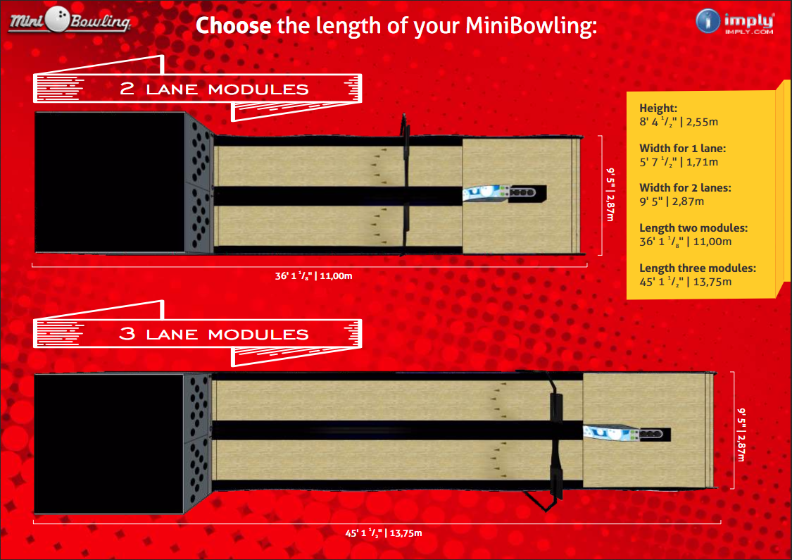 Imply Mini Bowling Layout & Dimensions