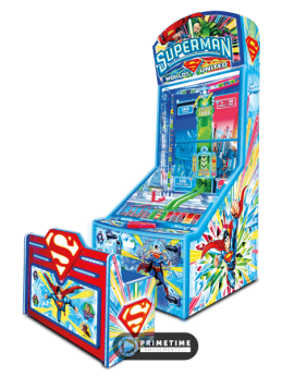 Superman: Worlds United by Benchmark Games International, game cabinet image, DC Comics