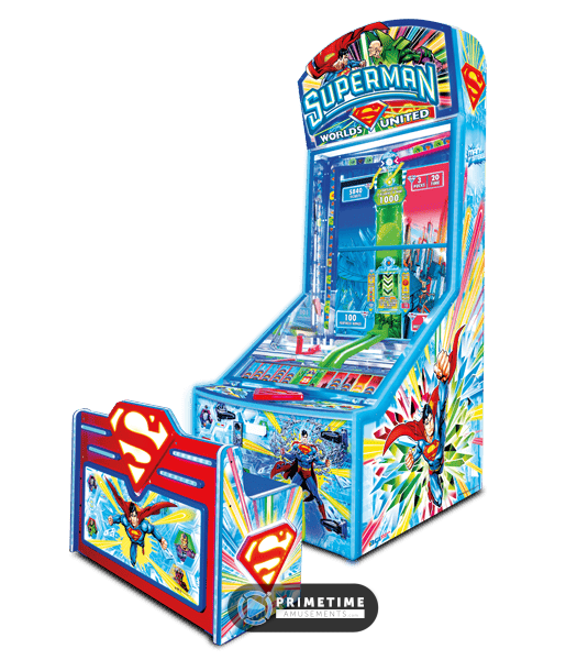 Superman: Worlds United by Benchmark Games International, game cabinet image, DC Comics