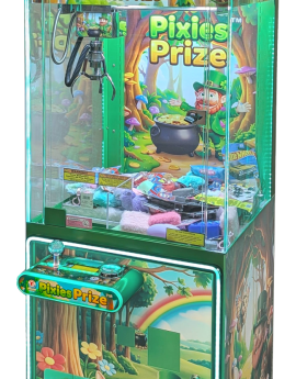 Pixies Prize crane machine with AI slop art by Smart Industries